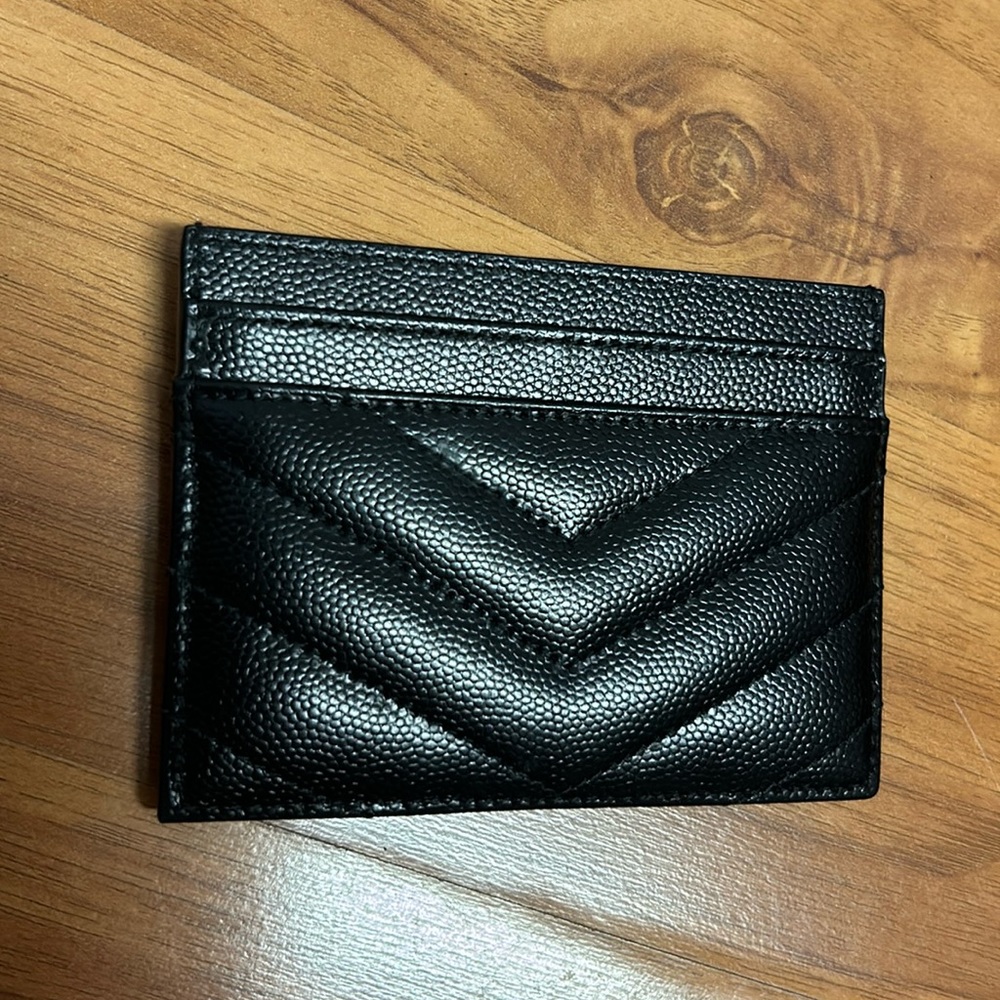 Authentic YSL Monogram Card Case in Grained Leather - Picture 9 of 12
